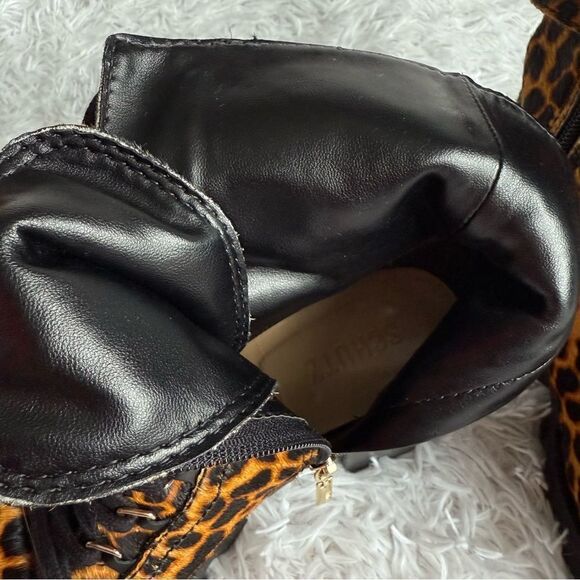 SCHUTZ Calista Calf Hair Animal Print Lug Sole Combat Boots Size 7.5 - Picture 13 of 13